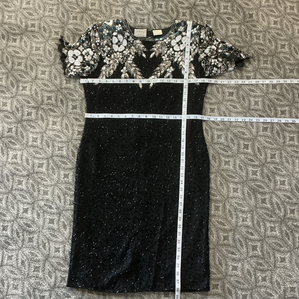 STENAY Vintage Beaded Silk Cocktail Dress - Picture 11 of 15